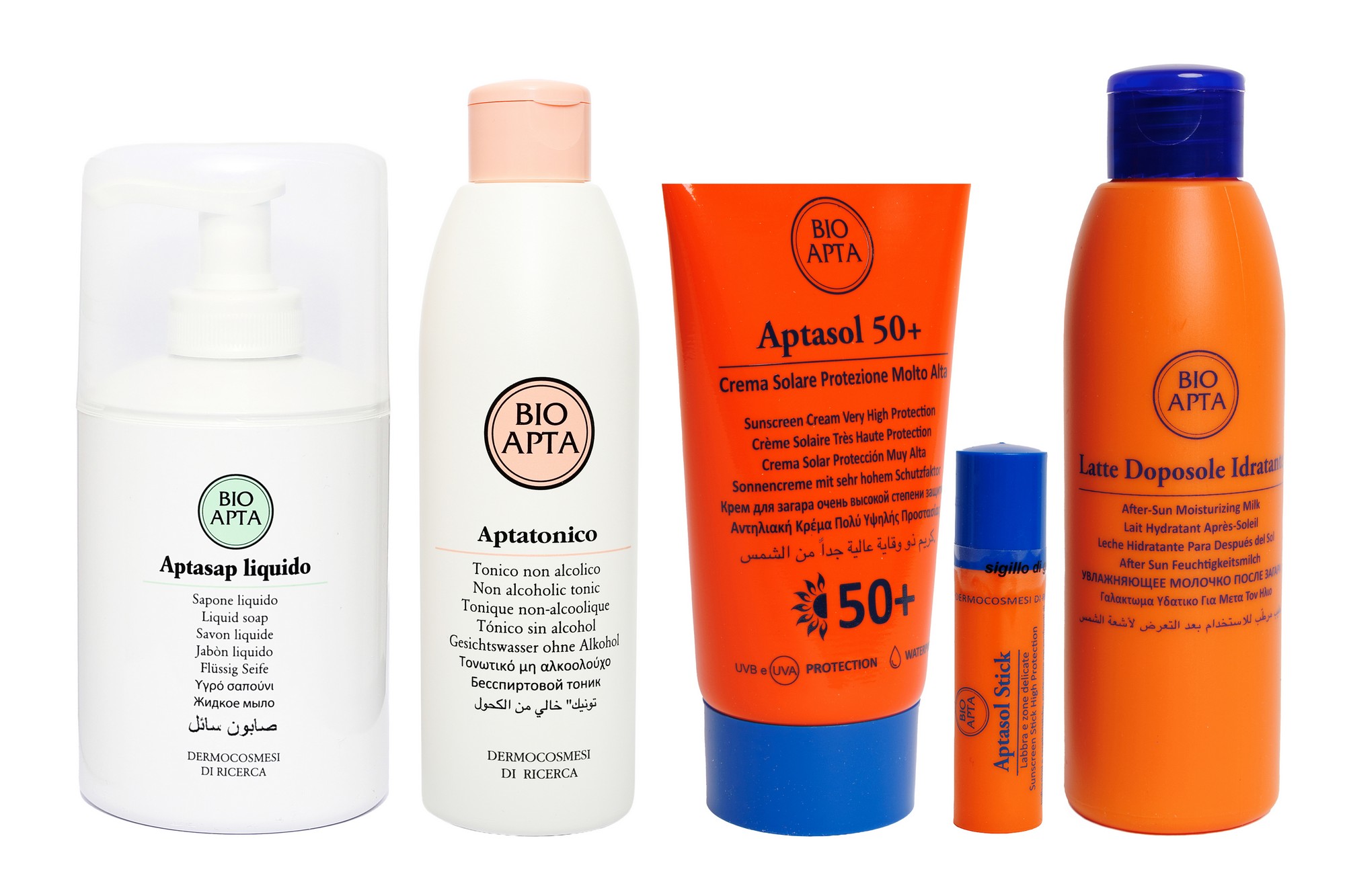 15 No1 BEST SELLER, ΠΡΟΣΦΟΡΑ (5 προϊόντα) Aptasap liquido(300ml) & Aptatonico lotion(150ml) & Aptasol SPF50+ cream & Aptasol SPF50+ stick & Aptasol Idratante after sun(125ml) - Image 1